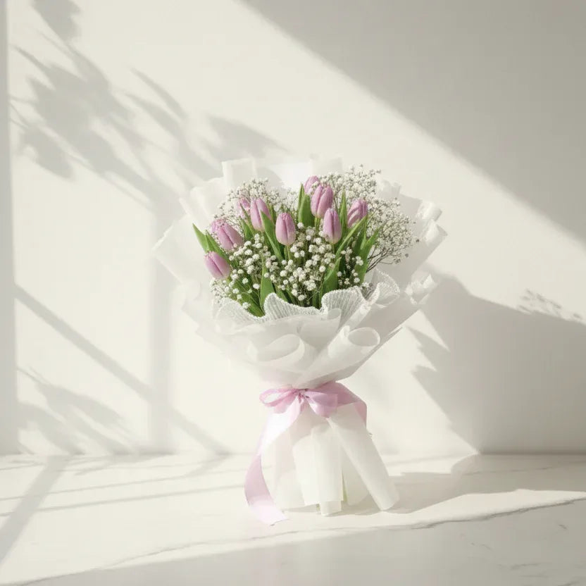8-10 Lavender / Light Purple Tulip Bouquet - atfleurs