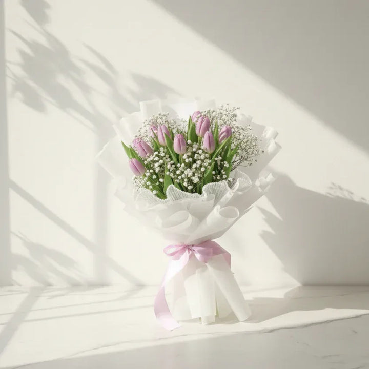 8-10 Lavender / Light Purple Tulip Bouquet - atfleurs