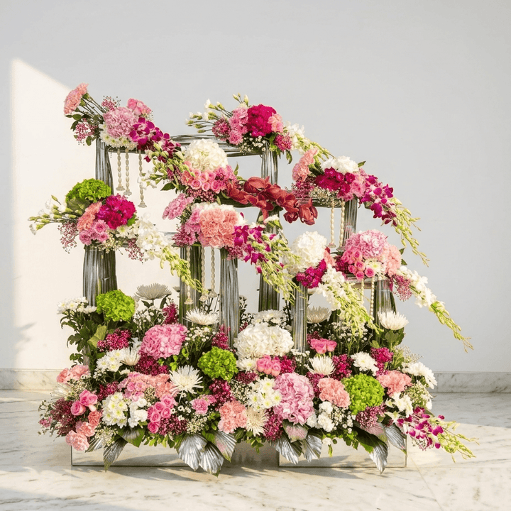 Grand Orchid and Hydrangea Arrangement with Roses