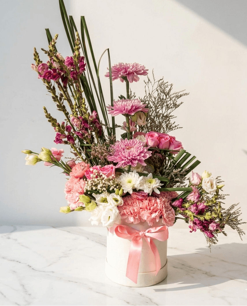 Pink Chrysanthemum Bouquet with Roses