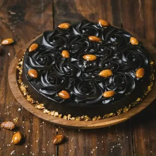 Eggless Sea Salt Caramelised Almonds Cake - atfleurs