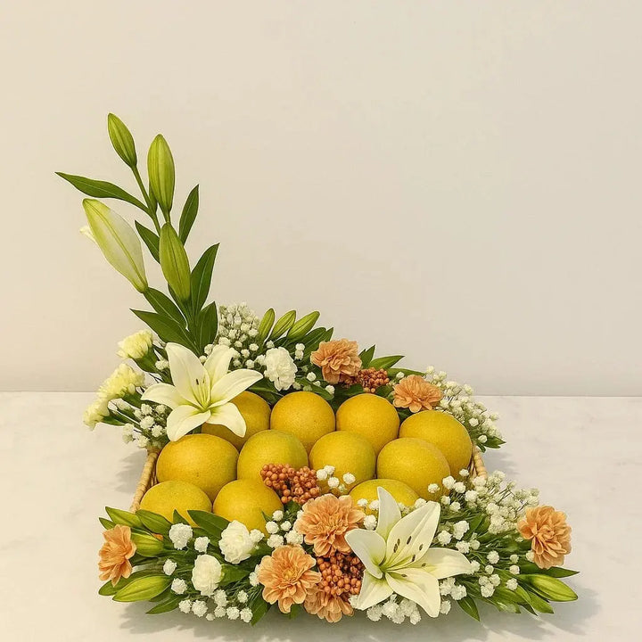 Fresh Fruits & Flowers Hamper for Gifting Delight atfleurs