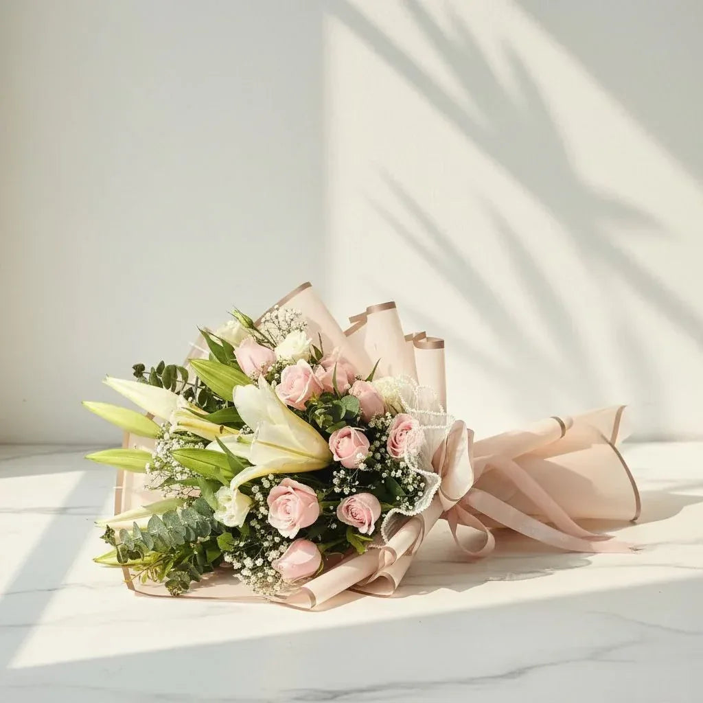 Lily & Rose Hand Bouquet - atfleurs
