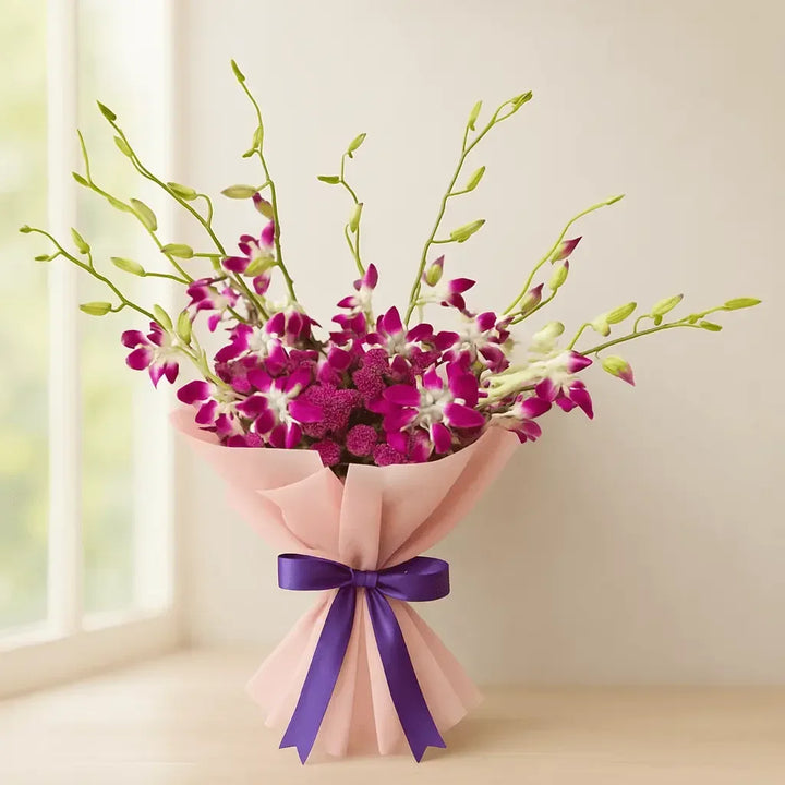 Purple Orchid Hand Bunch - atfleurs