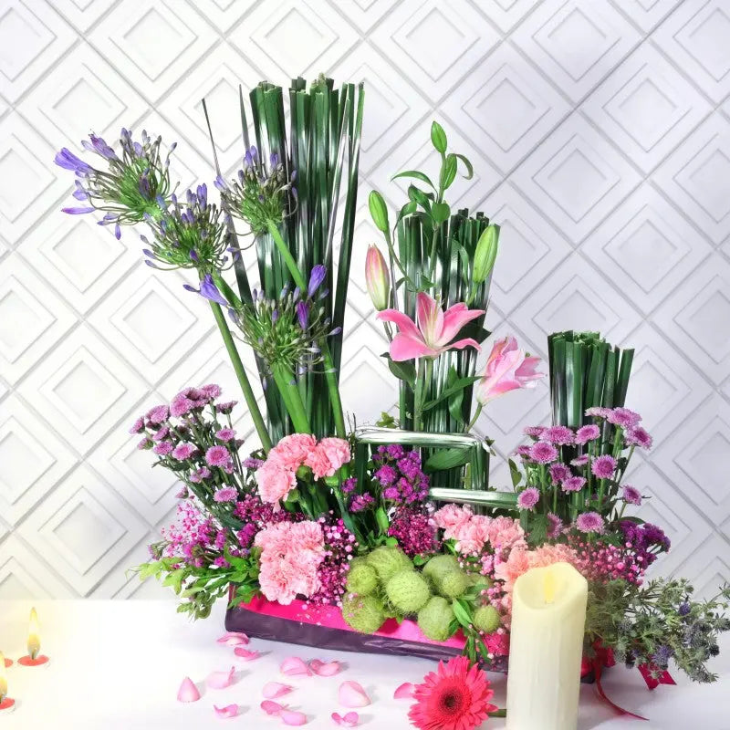 Beautiful Lily, Carnation & Balloon Flower Arrangement atfleurs