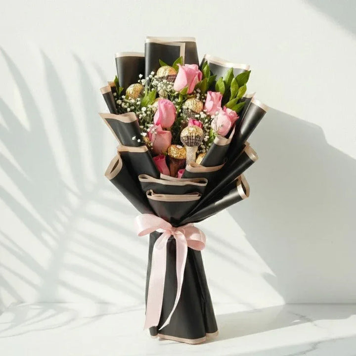 Pink Rose and Chocolate Wrap - atfleurs