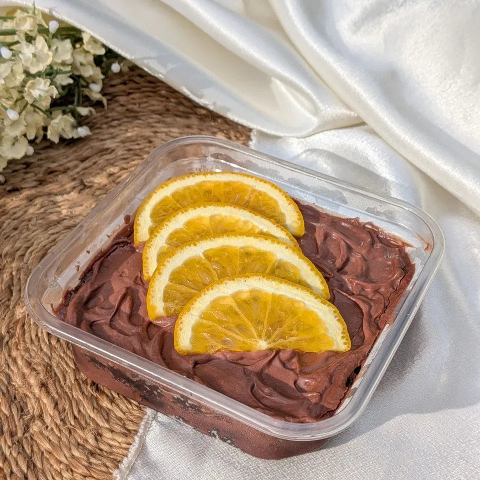 Eggless Orange Belgian Dark Chocolate Cake - atfleurs