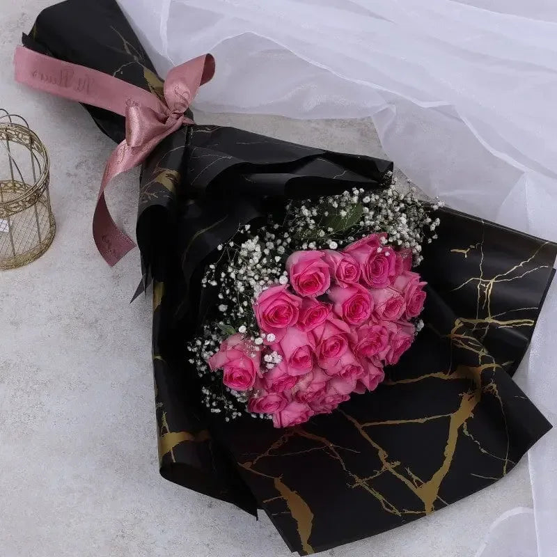 Pink Rose & Gypsy Perfection Hand Bouquet - atfleurs