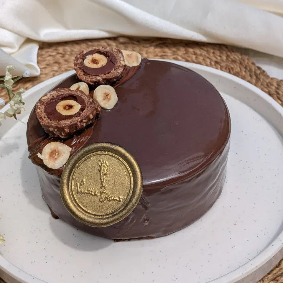 Eggless Rocher Chocolate Cake - atfleurs
