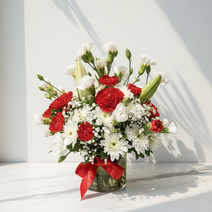 Red And White Roses fresh flower bouquet