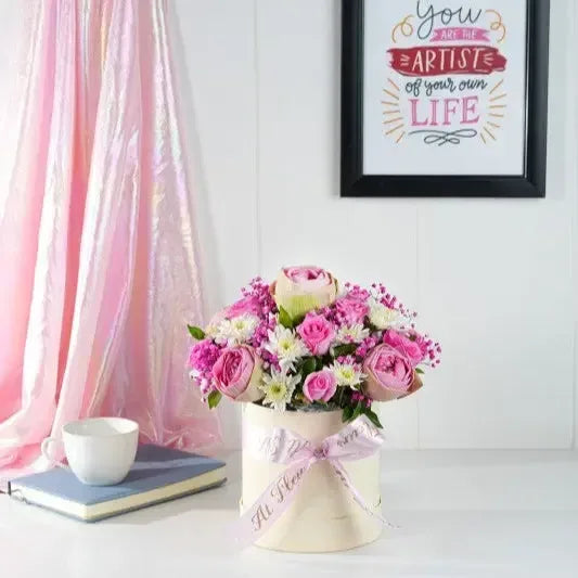 Lotus and Roses Box Bouquet - atfleurs