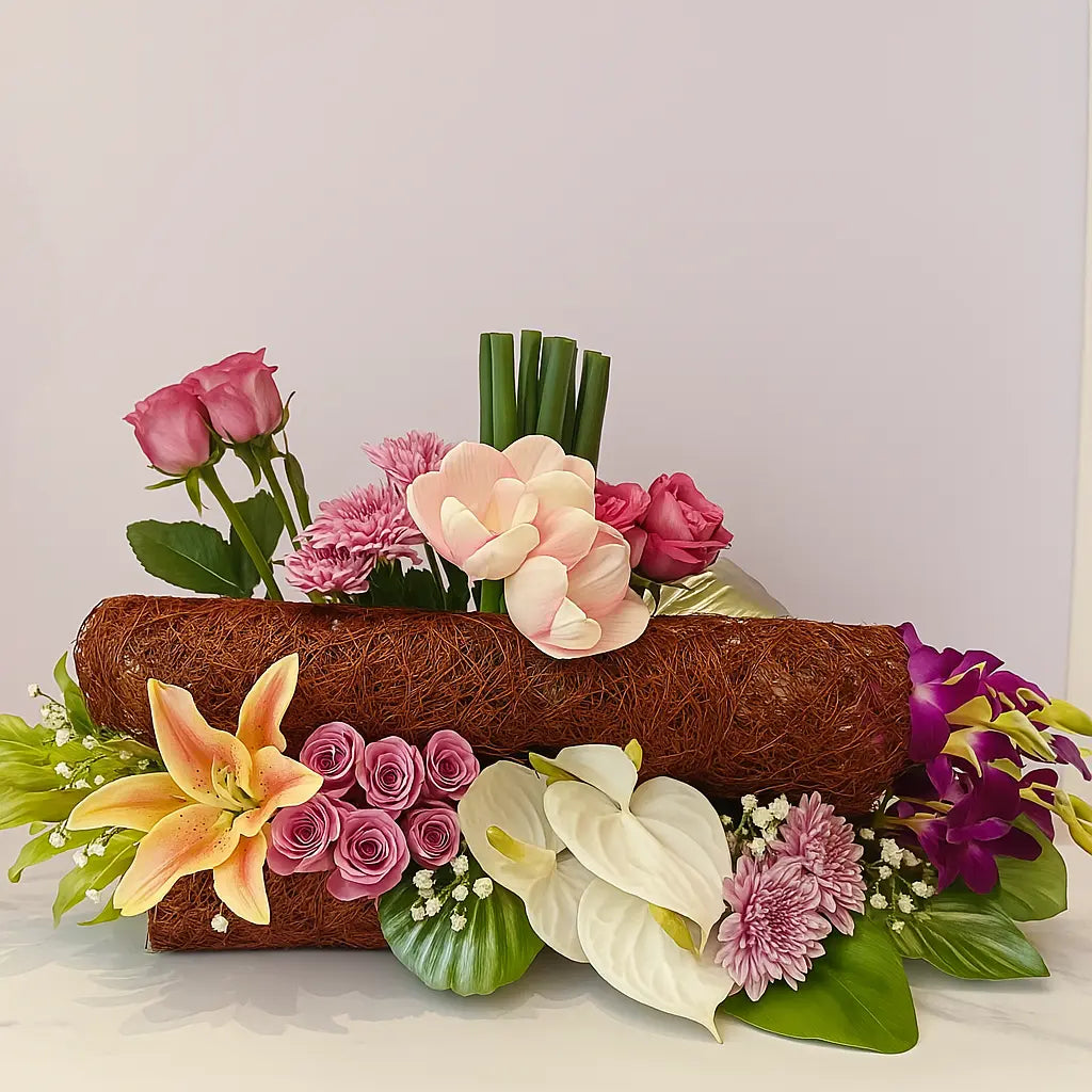 Lilies, Anthurium & Orchids Floral Arrangement atfleurs