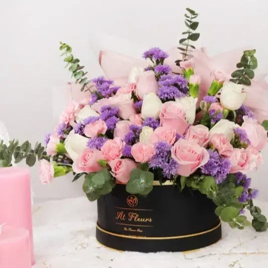 Buy Exotic Pink Rose Flower Box Online - atfleurs