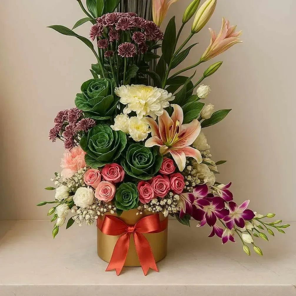 Premium Flower Box with Mixed Blooms - atfleurs