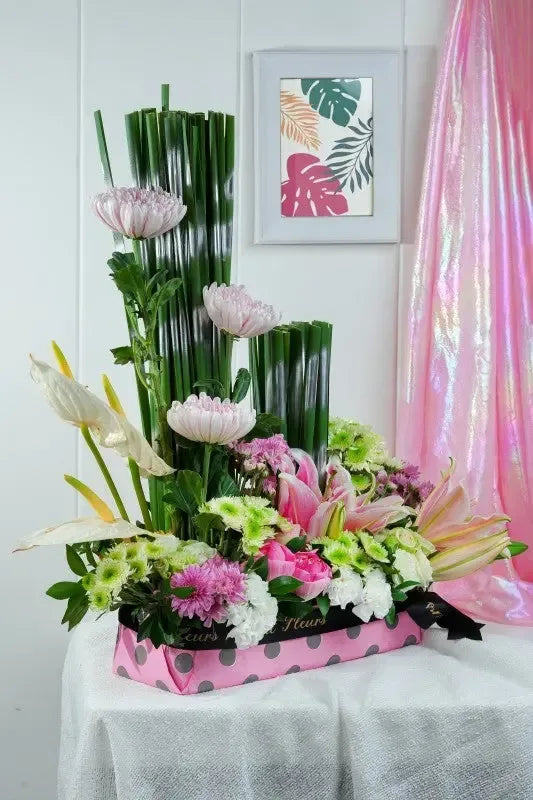Disbud and Lilies Flower Arrangement - atfleurs