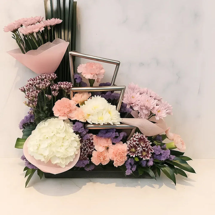 Hydrangea Chrysanthemum and Carnation Arrangement - atfleurs