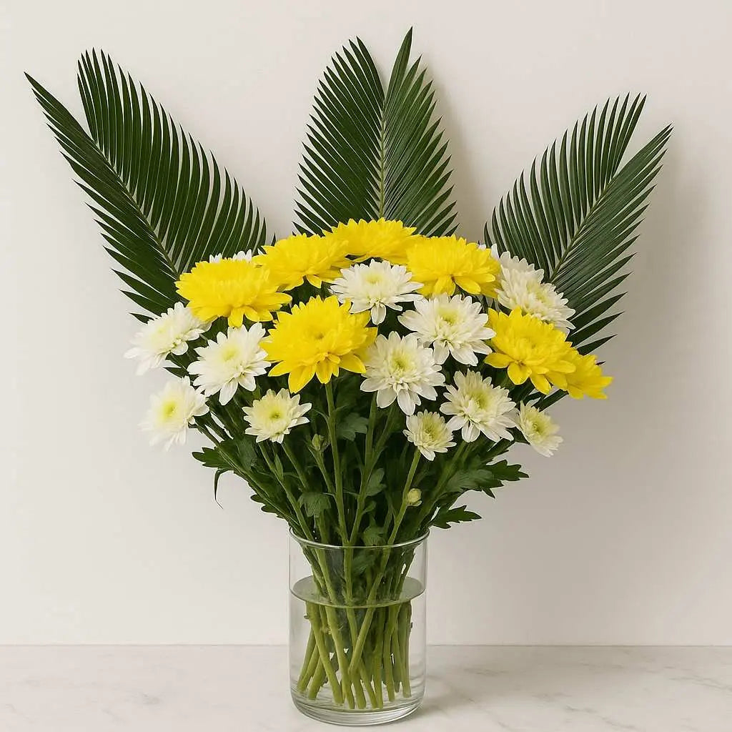 Yellow and White Chrysanthemum Flower Subscription atfleurs