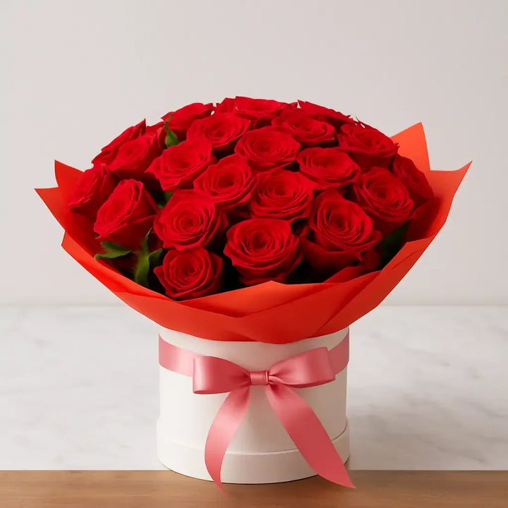 Red Rose Box Bouquet - atfleurs