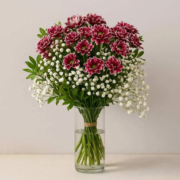 Chrysanthemum and Gypso Flower Subscription atfleurs