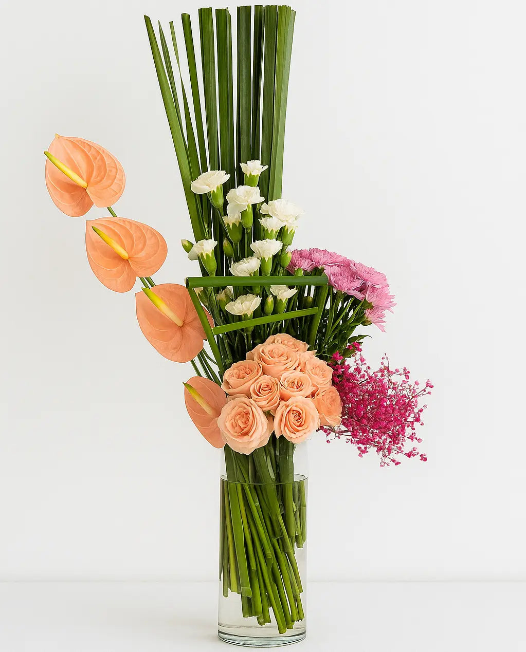 Anthurium & Mixed Blooms – Vase Flower Subscription