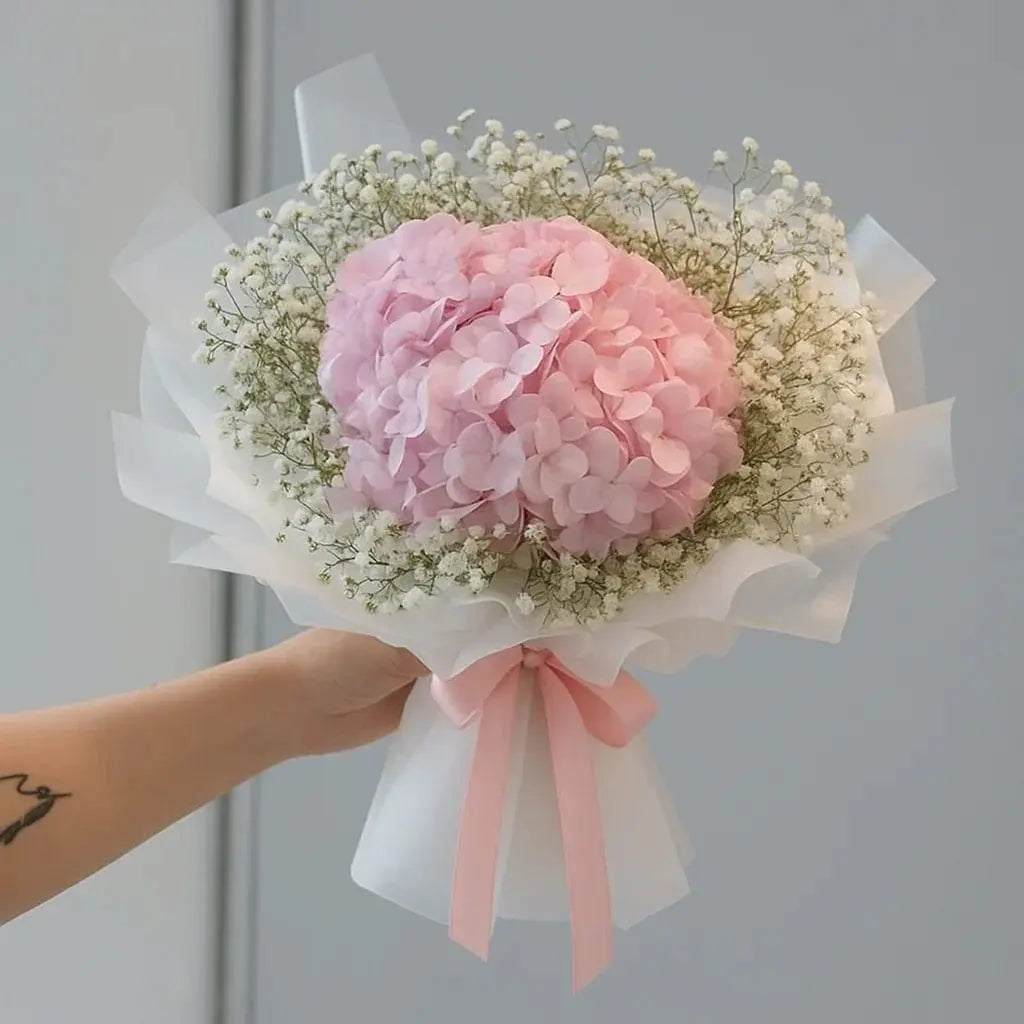 Pink Hydrangea & Gypso Bloom Bouquet