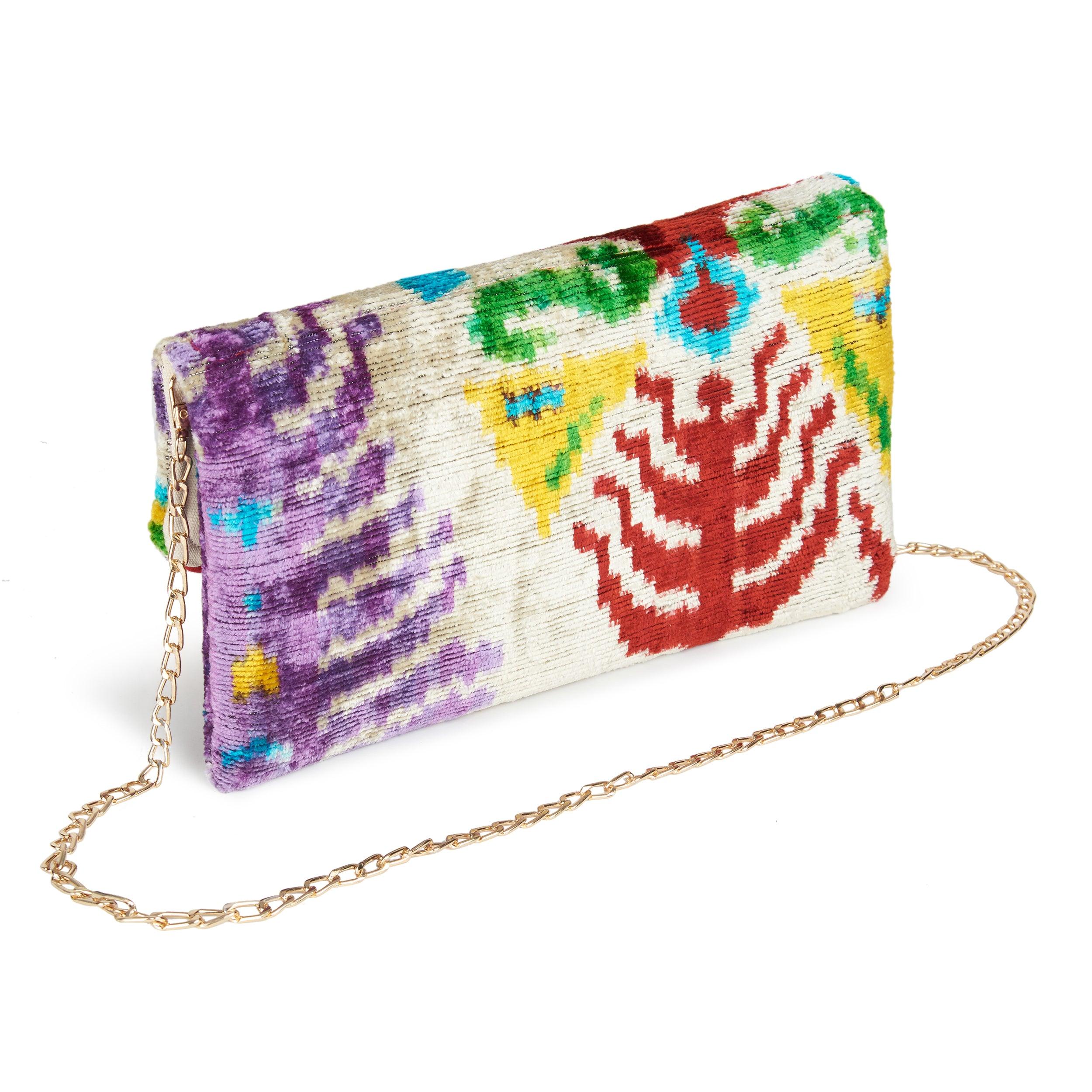 Velvet Silk Foldover Clutch Samba Red