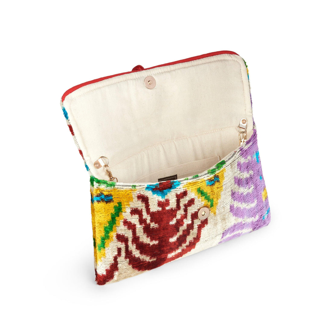 Velvet Silk Foldover Clutch Samba Red