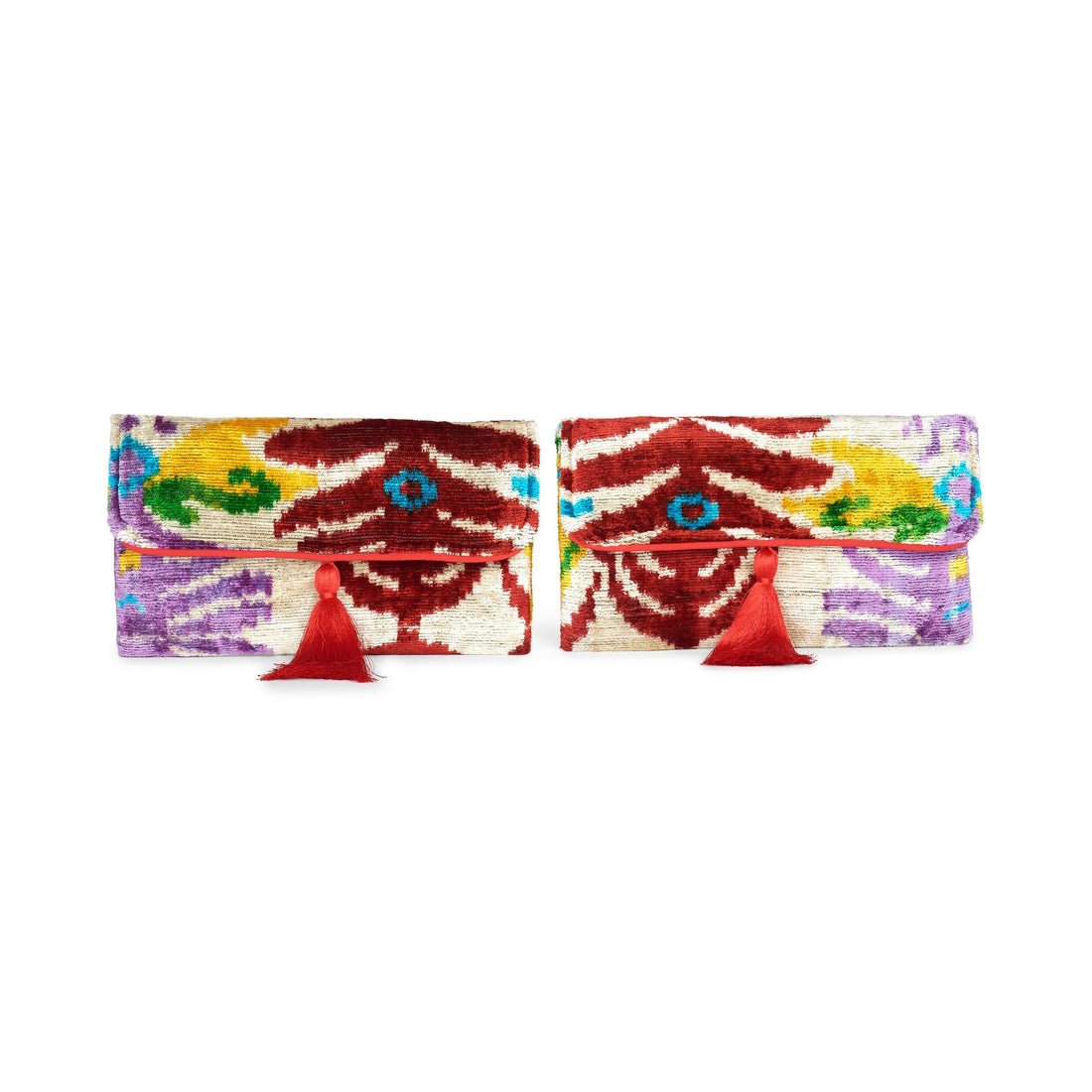 Velvet Silk Foldover Clutch Samba Red