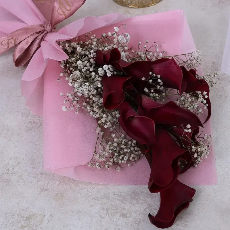 Beautiful Calla Lily & Gypsy Hand Bouquet - atfleurs