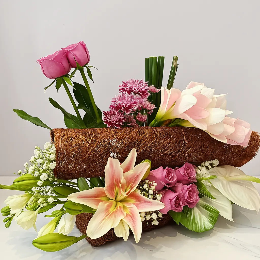 Lilies, Anthurium & Orchids Floral Arrangement atfleurs
