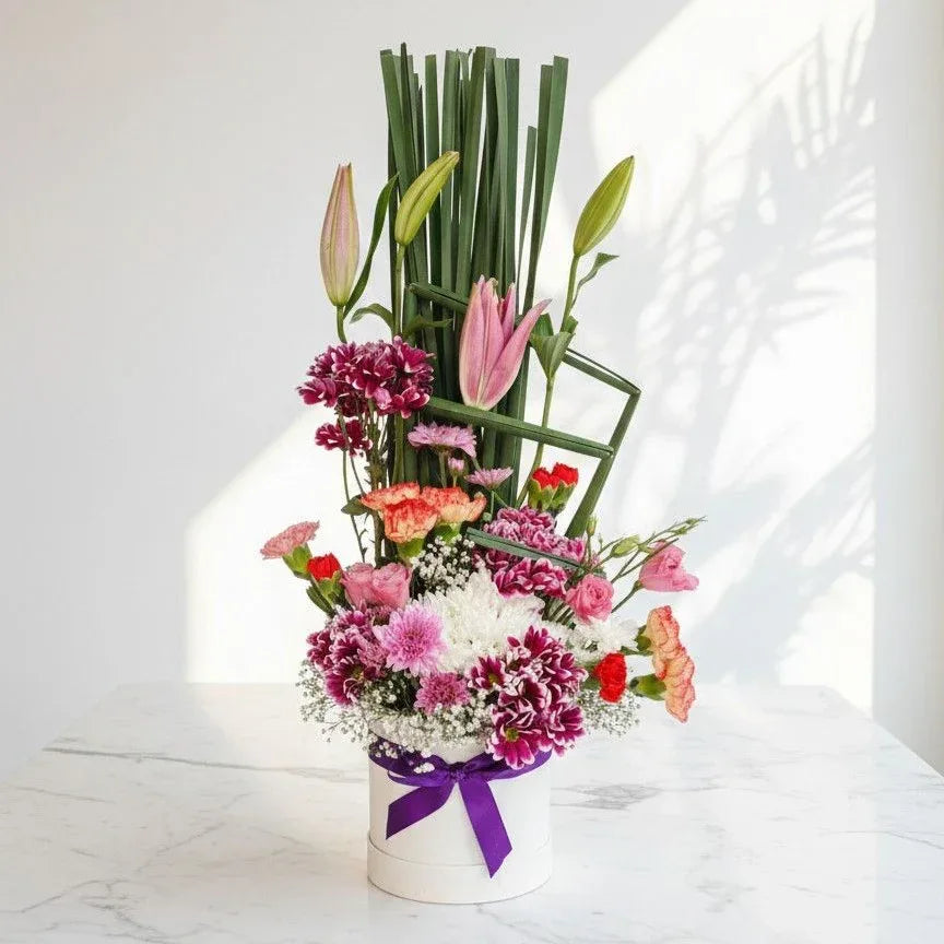 Pink Lily and Mixed Bloom Box - atfleurs