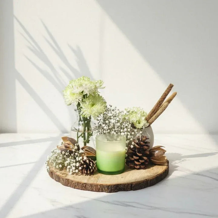 White Chrysanthemum Candle Set - atfleurs