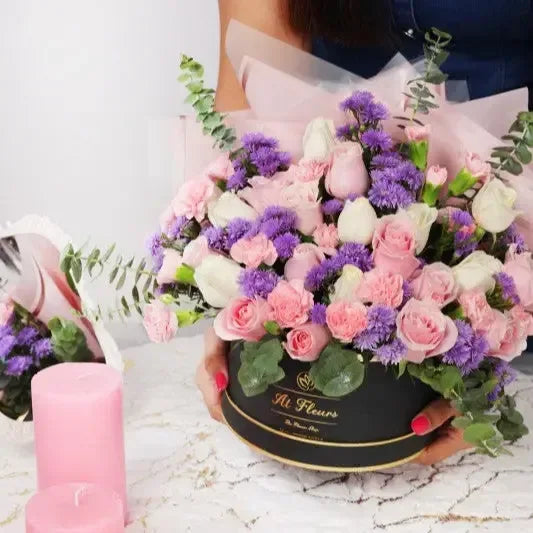 Buy Exotic Pink Rose Flower Box Online - atfleurs
