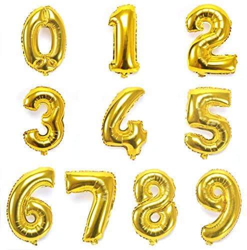 Golden Number Foil Balloon 16 Inch - atfleurs