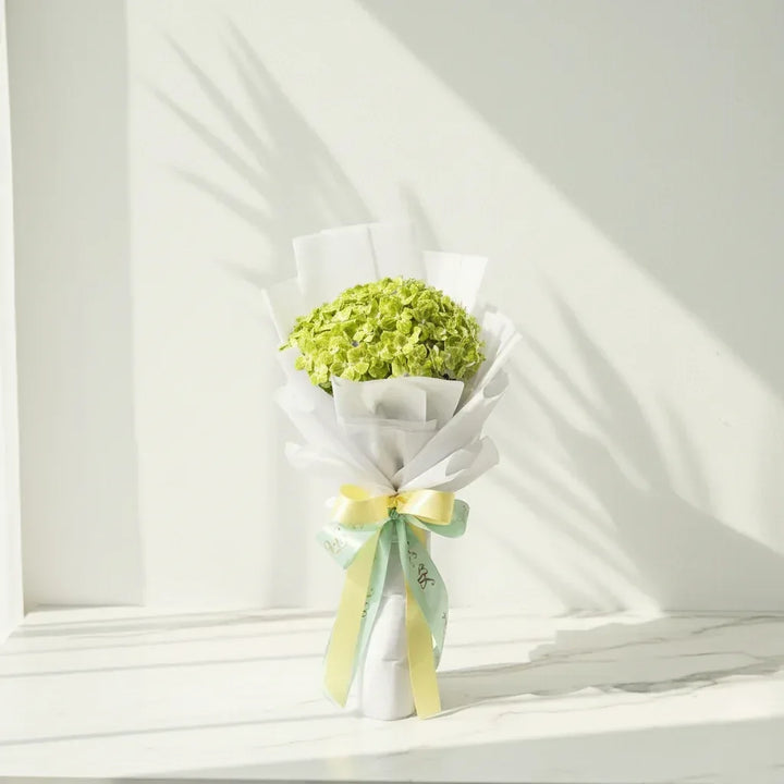 Green Hydrangea Hand Bouquet - atfleurs