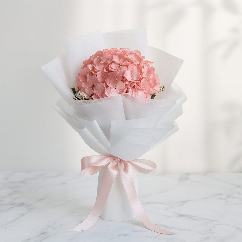 Pink Hydrangea Hand Bouquet