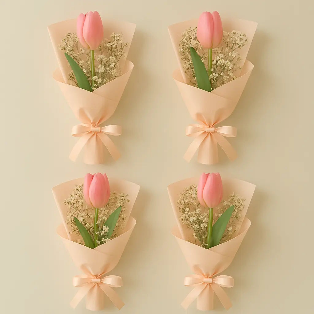 10 Pink Tulips in Individual Wraps atfleurs