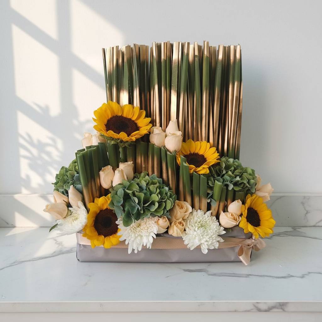 floral arrangement in a basket fresh flowers same day delivery