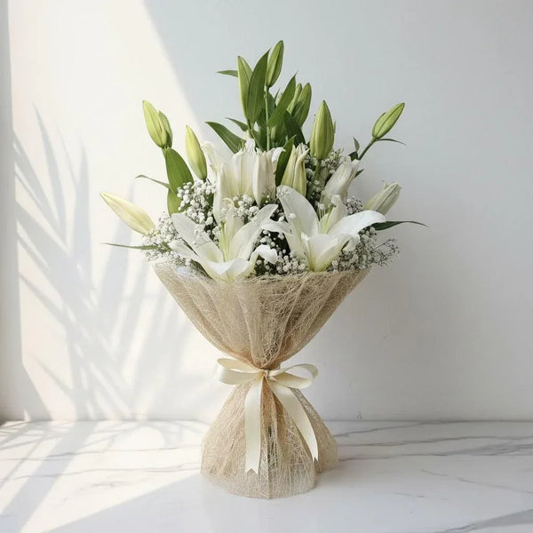 the white lily florals & gifts photos White Lily Hand Bunch - Beautiful Fresh Flowers