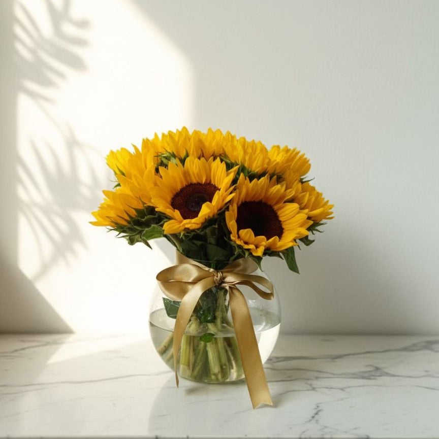Sunshine Sunflower Vase Bouquet atfleurs