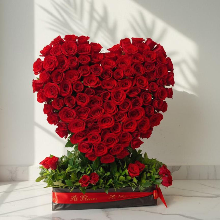 Heart of Red Roses Happy Birthday Box