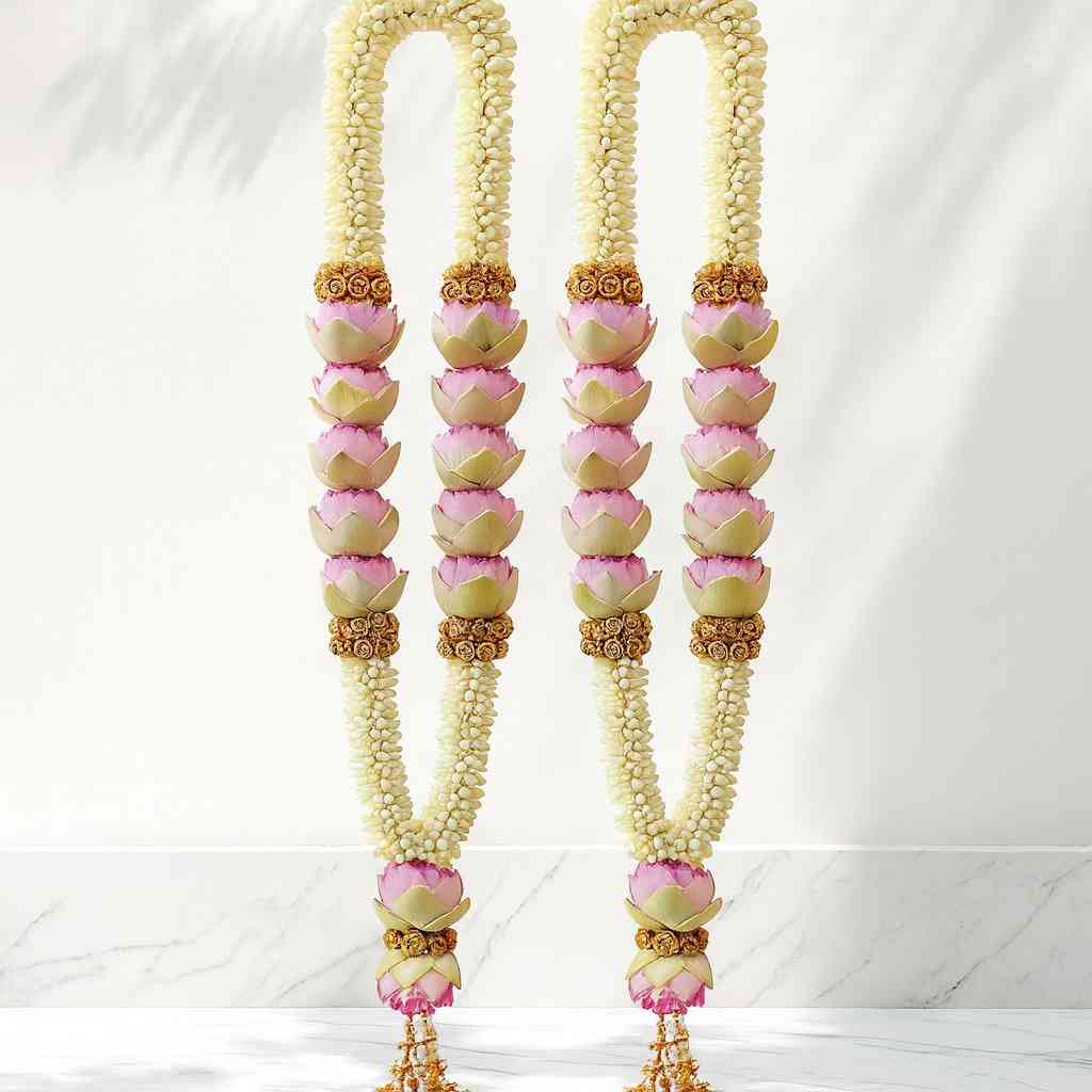 pink flower Garland. Real Flowers