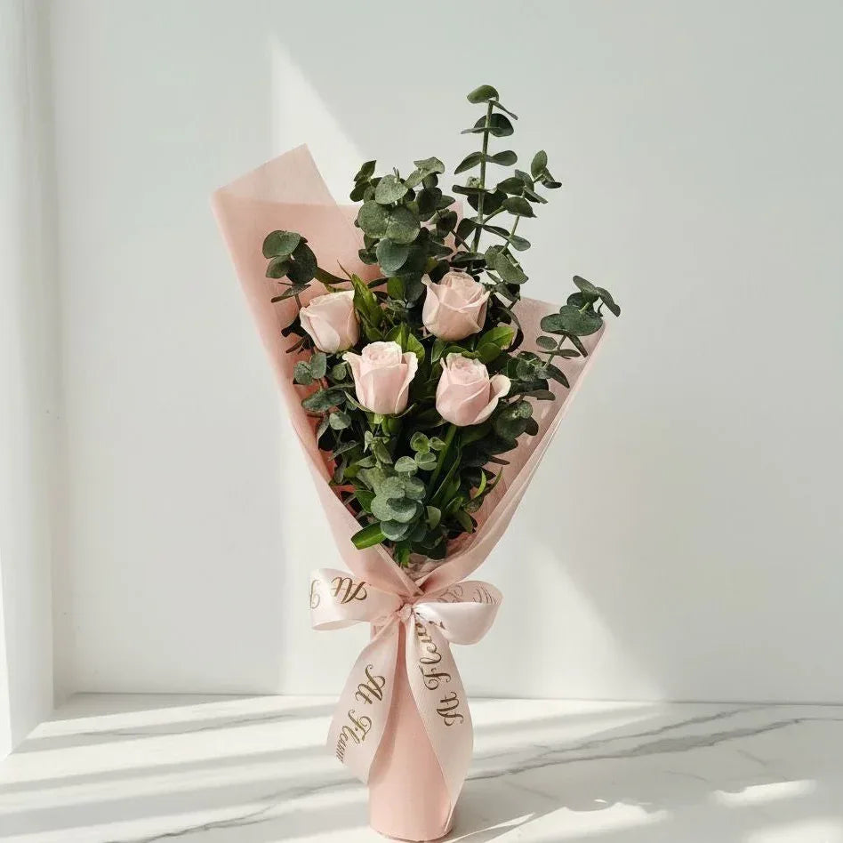 Delicate Pink Rose Hand Bouquet - atfleurs