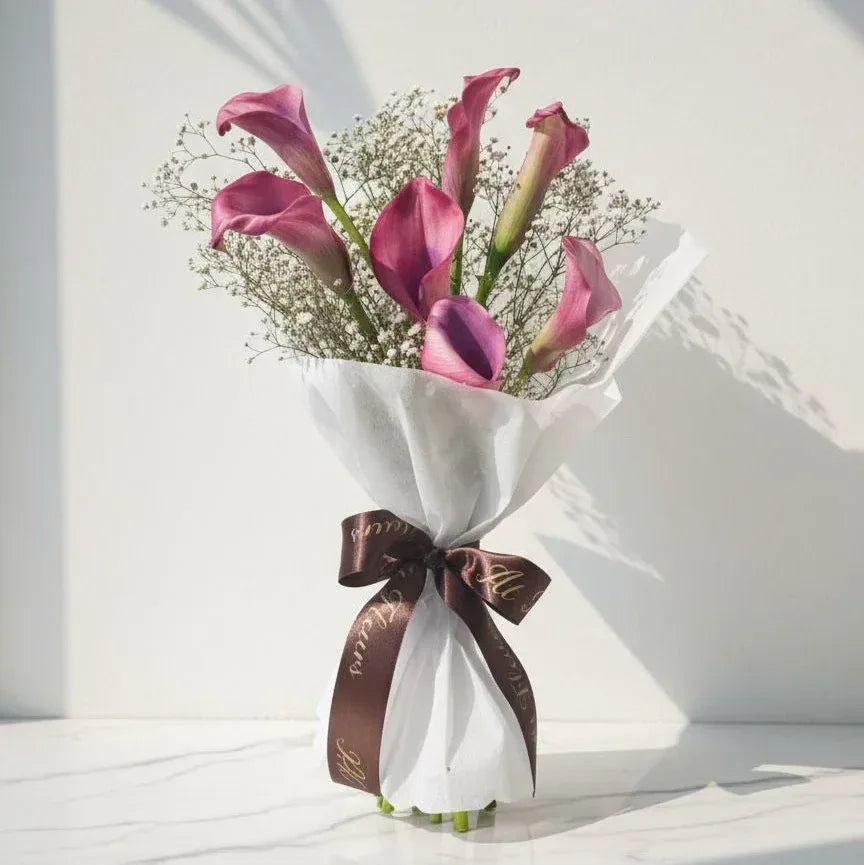 Pink Calla Lily Wrap Bouquet - atfleurs