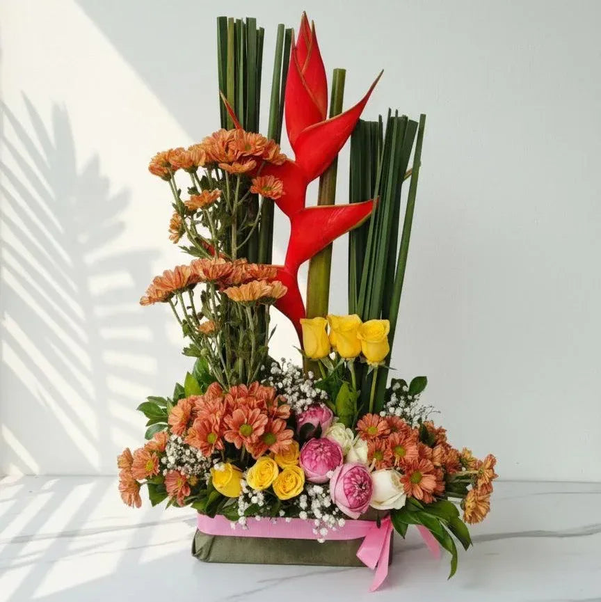Vibrant Blend with Bird of Paradise Chrysanthemum and Rose Lotus - atfleurs