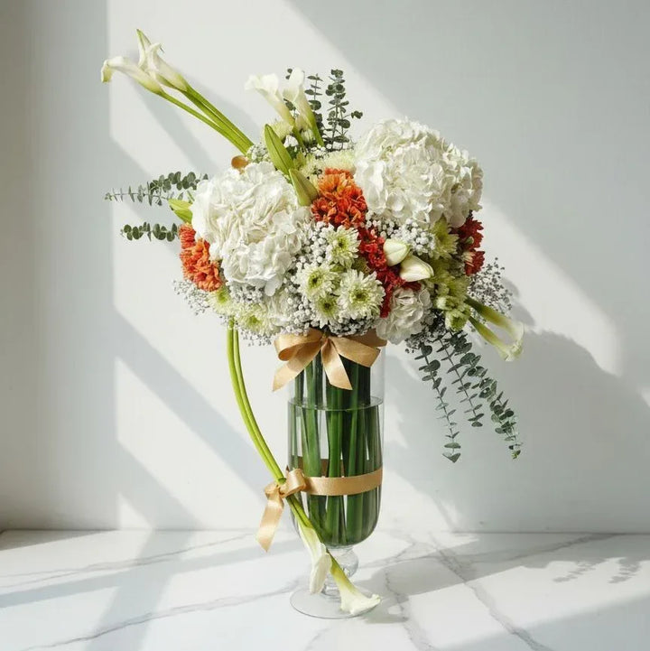 Calla Lily, Chrysanthemum Bouquet - atfleurs