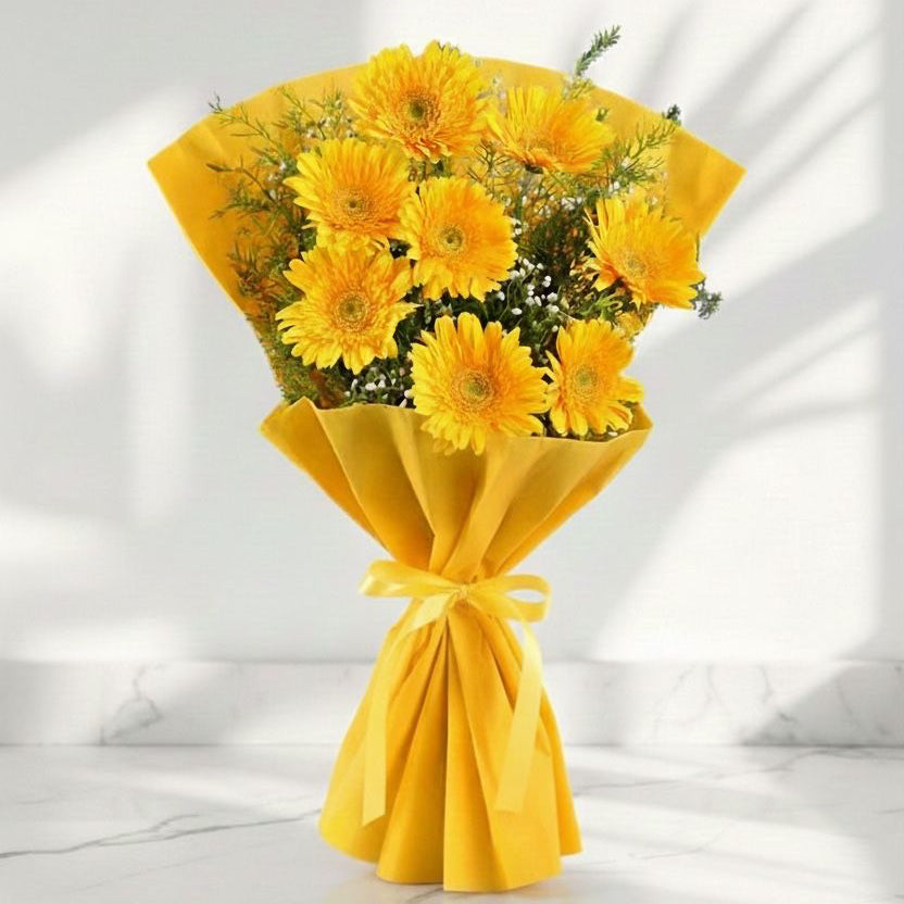 Bright Yellow Gerbera Wrap