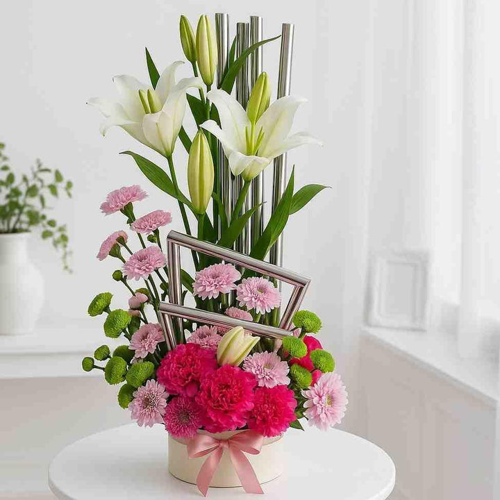 Lily Chrysanthemum Carnation Box - atfleurs