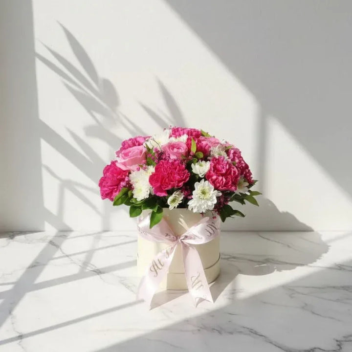 Pink and White Box Arrangement - atfleurs