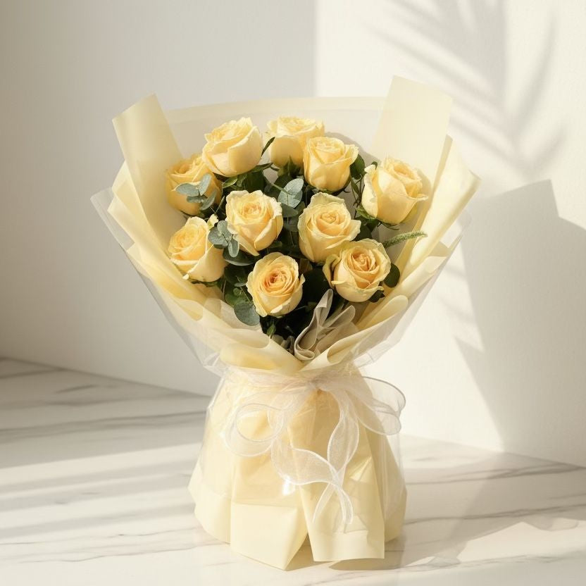 Yellow Rose Bouquet with Eucalyptus